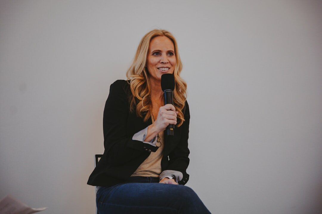 confident woman speaking confidently