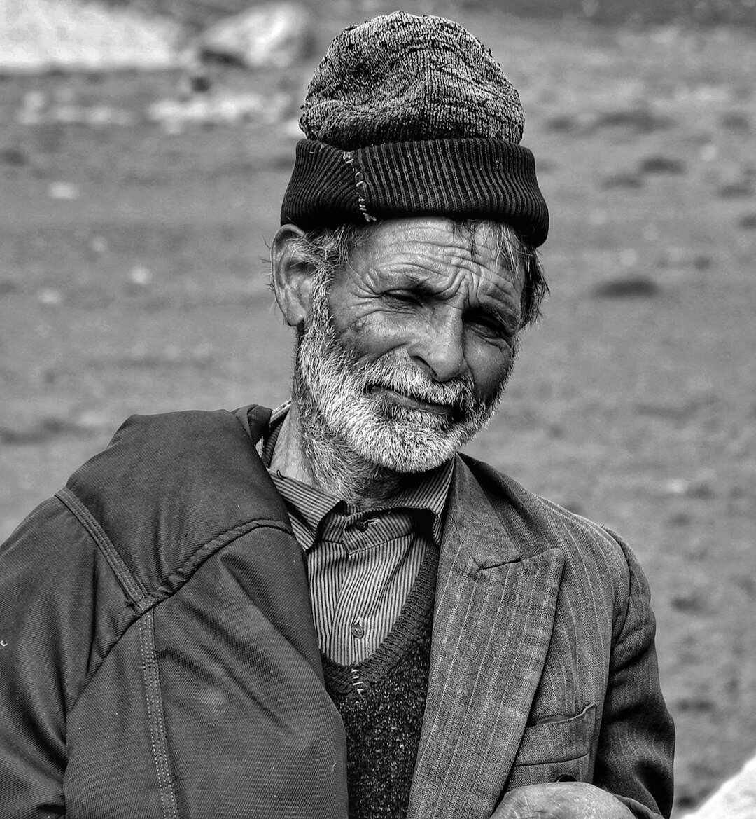 Portrait of an older Brazilian man with grey hair