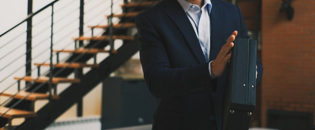 businessman gesturing during talk